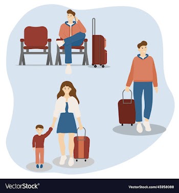 traveling people people at the airport family