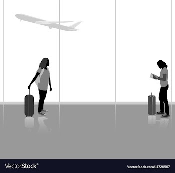 Traveling with airplane vector image