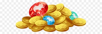 Treasure Coin Gold Clip art - Gold Coins and Diamonds Treasure PNG Clipart Image 