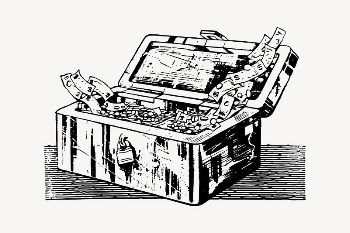 Treasure collage element, drawing illustration | Free Vector Illustration - rawpixel