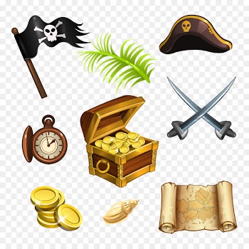 Treasure Island Piracy Treasure map Jolly Roger - Vector Pirates elements 