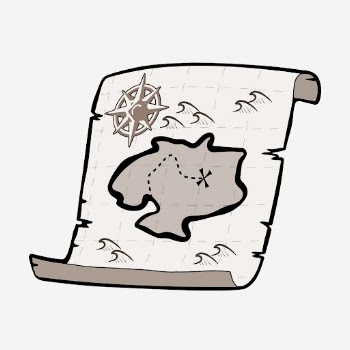 Treasure map clipart, collage element | Free PSD - rawpixel