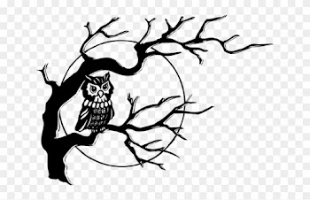Tree-061 - Owl On A Tree Drawing