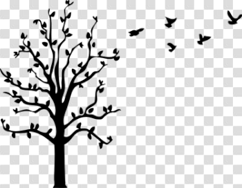 Tree and Flying Birds MacBook Sticker - TenStickers