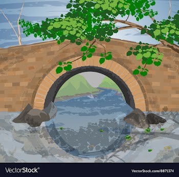Tree arch bridges vector image