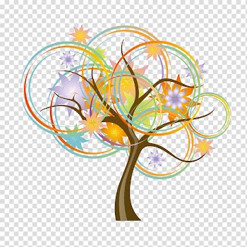 Tree Art Silhouette , Colorful creative tree transparent background PNG clipart