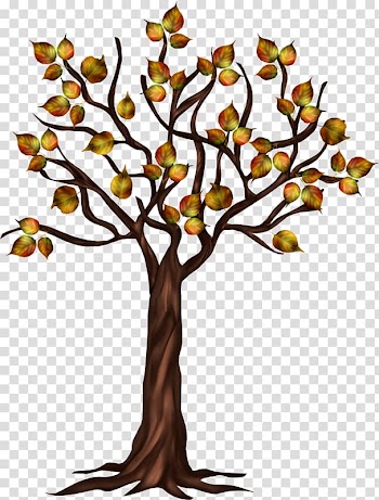 Tree Autumn, Hand-painted autumn trees transparent background PNG clipart