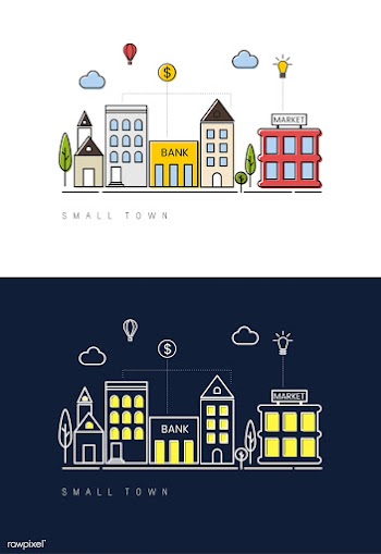 Tree bank building | Free stock vector - 77353