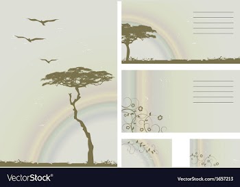  					Tree birds rainbow vector image														