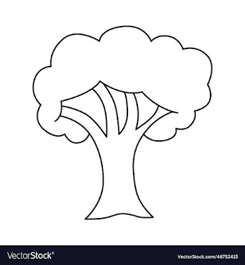 tree cartoon coloring page for kids