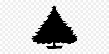 Tree, Christmas, Star, Silhouette, Black - Christmas Tree Round Ornament