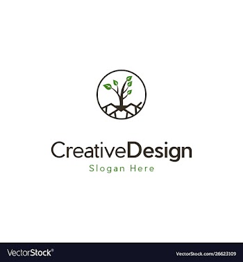 Tree circle wooden creative logo design vector image