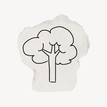 Tree doodle clipart, ripped paper | Free PSD - rawpixel