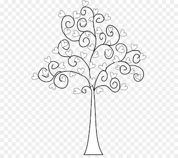 Tree Drawing Heart Valentine's Day Line art - heart tree 