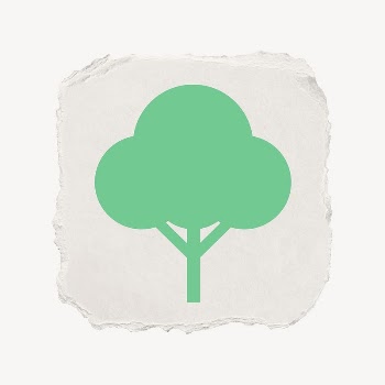 Tree, environment icon, ripped paper | Free PSD - rawpixel
