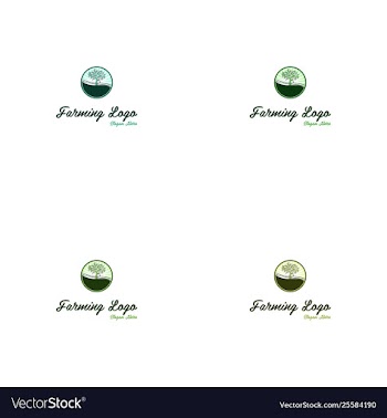Tree farm landscaping creative logo design vector image