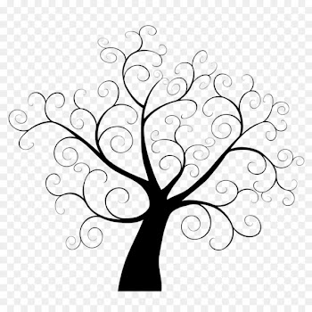 Tree Fingerprint Template Guestbook Clip art - 2017 black winter tree without leaves 