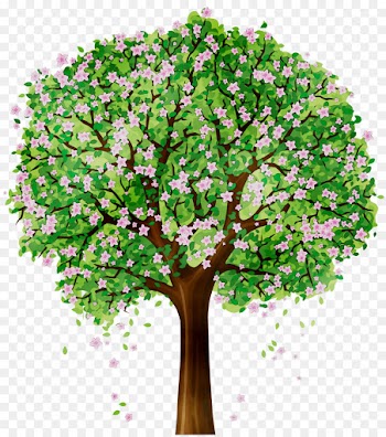 Tree, Flower, Cartoon, Green PNG