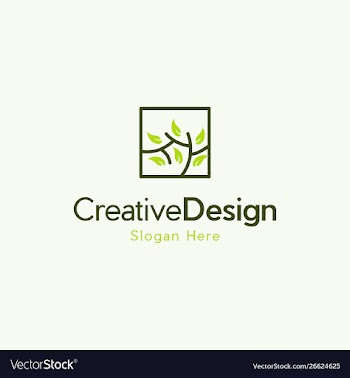 Tree frame logo design vector image