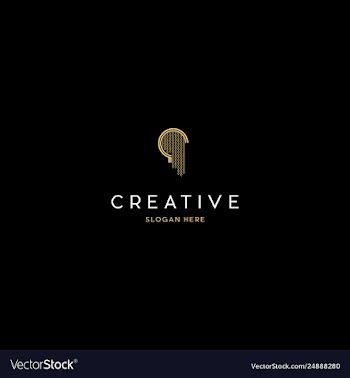 Tree golden creative oak business logo design vector image