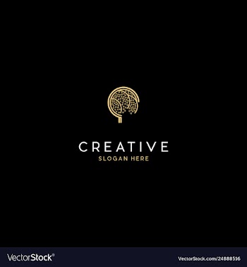 Tree golden creative oak business logo design vector image