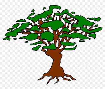 Tree Graphic 6, Buy Clip Art - Tree With Roots And Flowers