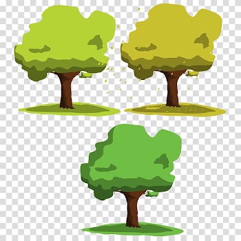 Tree Illustration, autumn leaves falling process transparent background PNG clipart