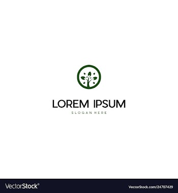 Tree in circle creative logo design vector image