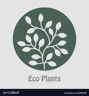 Tree in the circle text eco plants vector image