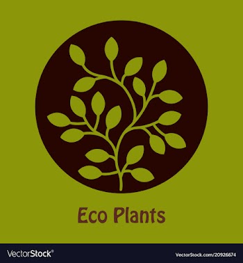 Tree in the circle text eco plants vector image