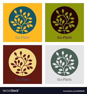 Tree in the circle text eco plants vector image