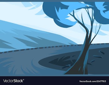 Tree landscape scene vector image