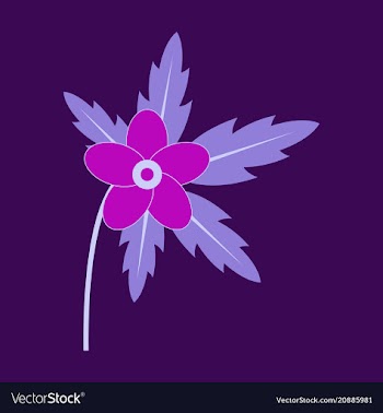 Tree leaf with flower in flat style vector image