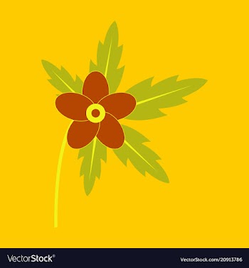 Tree leaf with flower in flat style vector image
