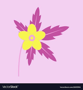 Tree leaf with flower in flat style vector image