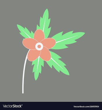 Tree leaf with flower in flat style vector image