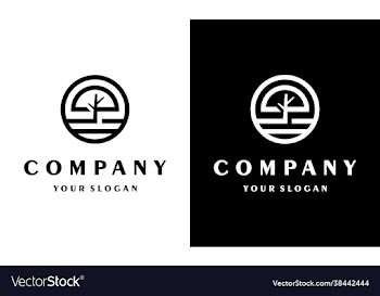 tree logo boutique linear design leaves eco
