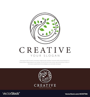 tree logo design symbol circle minimalistic line