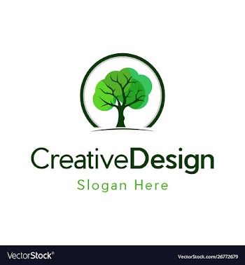 Tree oak growth forest creative logo design vector image