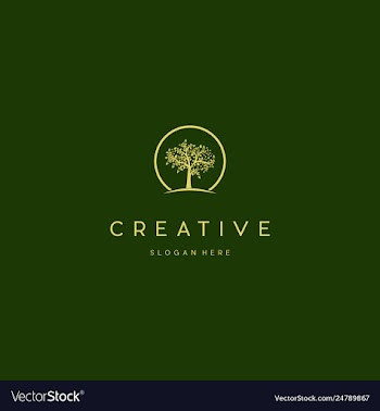 Tree oak in circle creative business logo vector image
