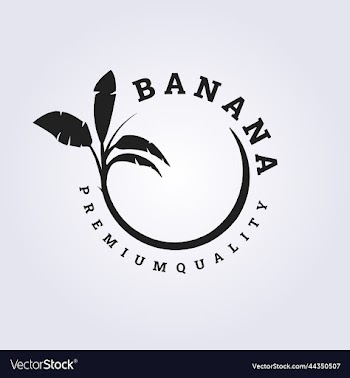 tree of banana logo with circle abstract concept
