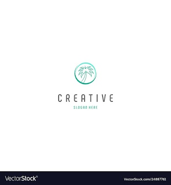 Tree palm creative icon logo design vector image