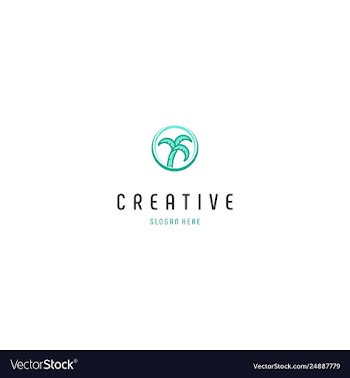 Tree palm creative icon logo design vector image