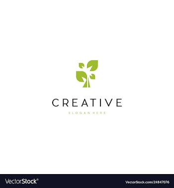 Tree plant green creative design logo vector image