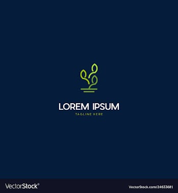 Tree pot outline creative business logo vector image