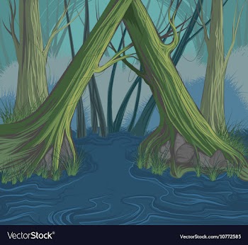 Tree river vector image