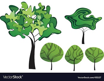 Tree set vector image