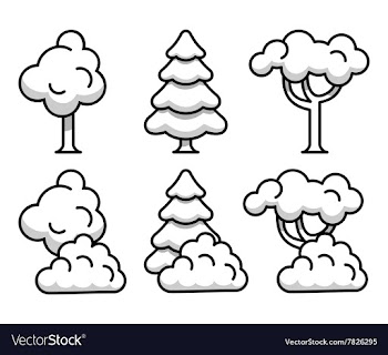 Tree set vector image