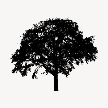 Tree silhouette clipart, botanical illustration. | Free Photo - rawpixel