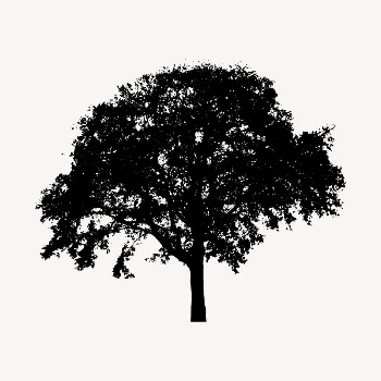 Tree silhouette clipart, botanical illustration | Free Vector - rawpixel